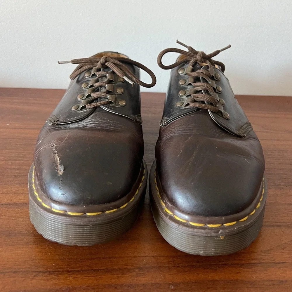 Vintage Dr. Martens 8096 Brown Leather 5 Eye Oxford Shoes Women's Size 10